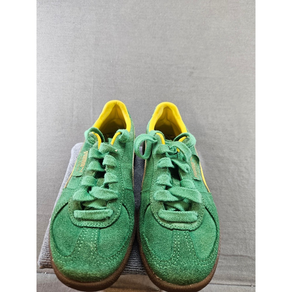 Puma Palermo Green Yellow Suede Low Top Sneakers 397271-18 US 4